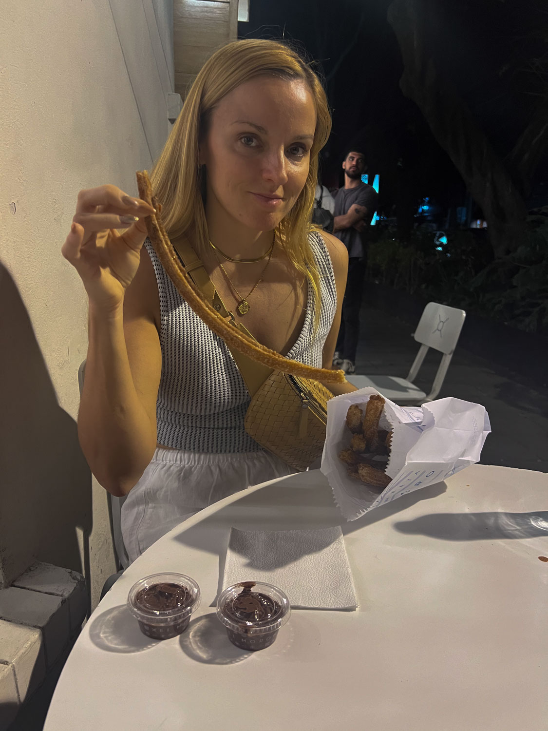 Author Mal eating churros