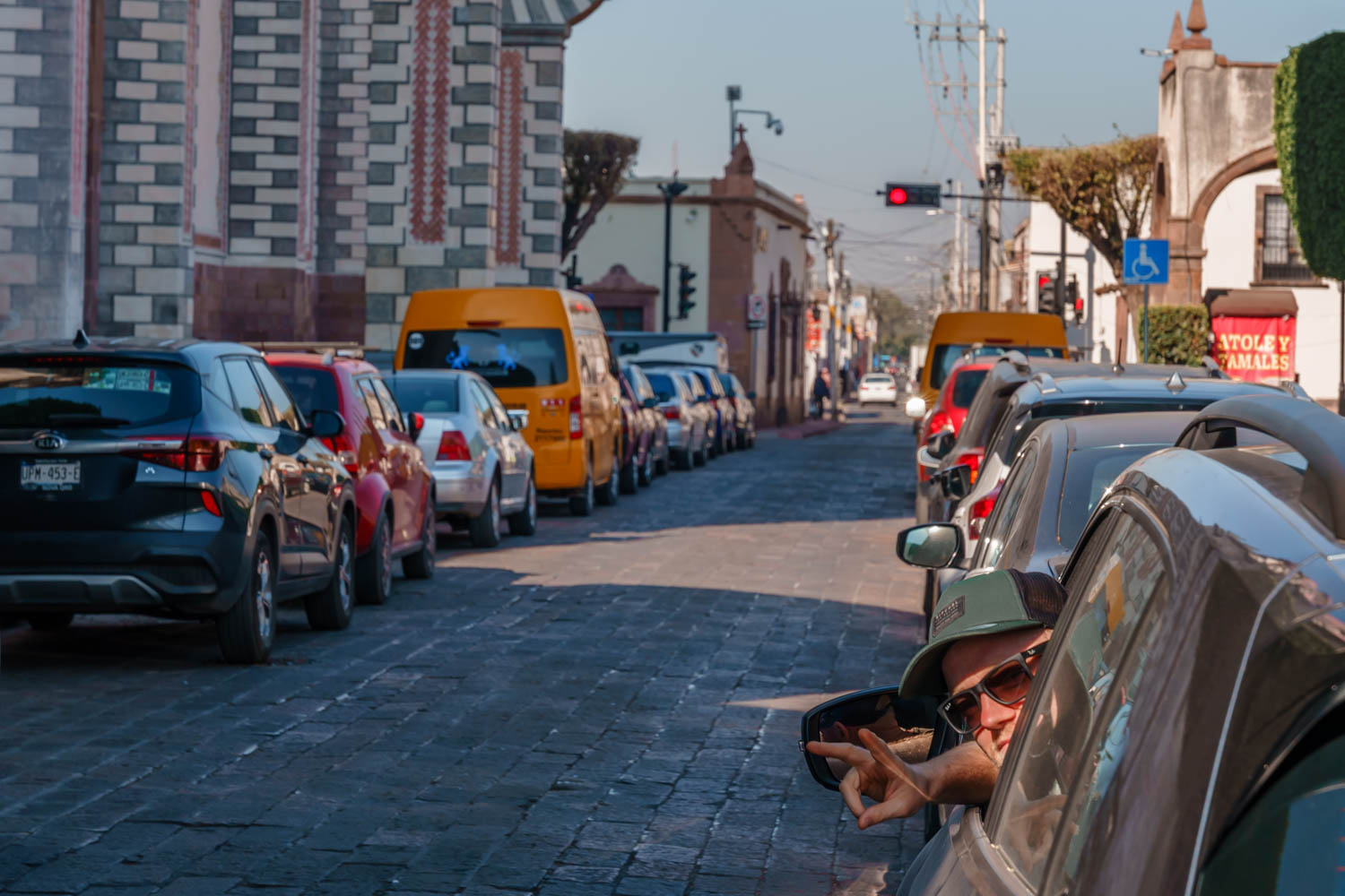 Blogger Robin in a Mexico City rental car.